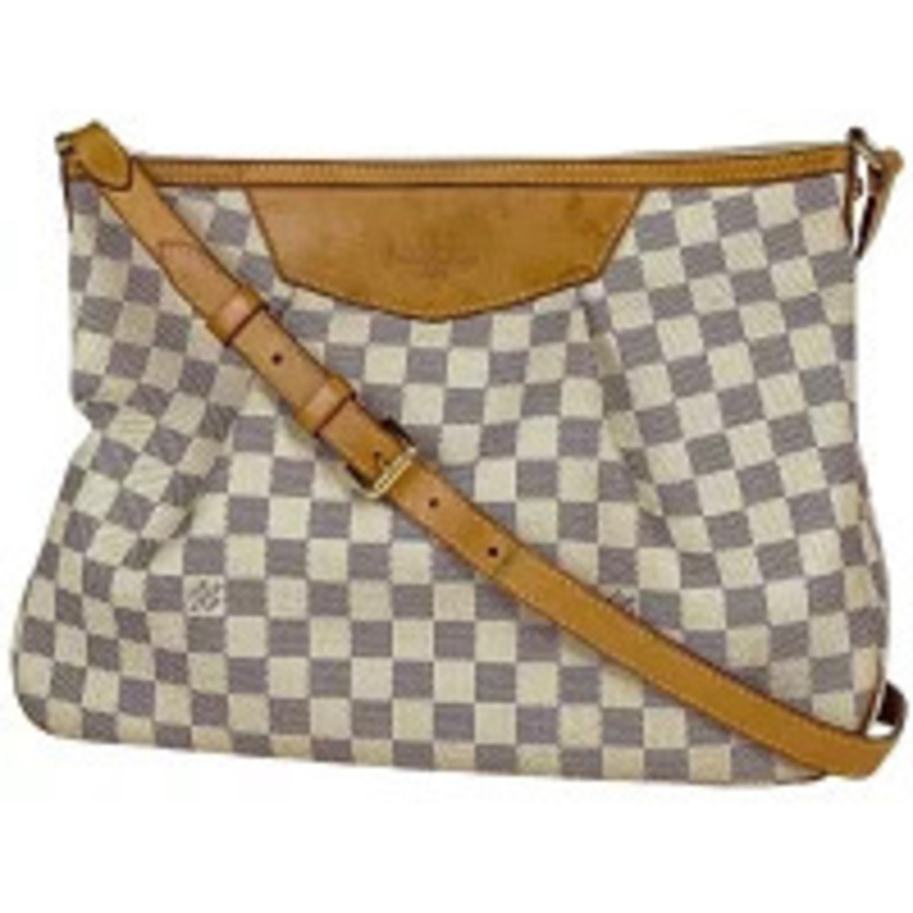 Louis Vuitton Siracusa Crossbody Shoulder Bag Damier Azur White